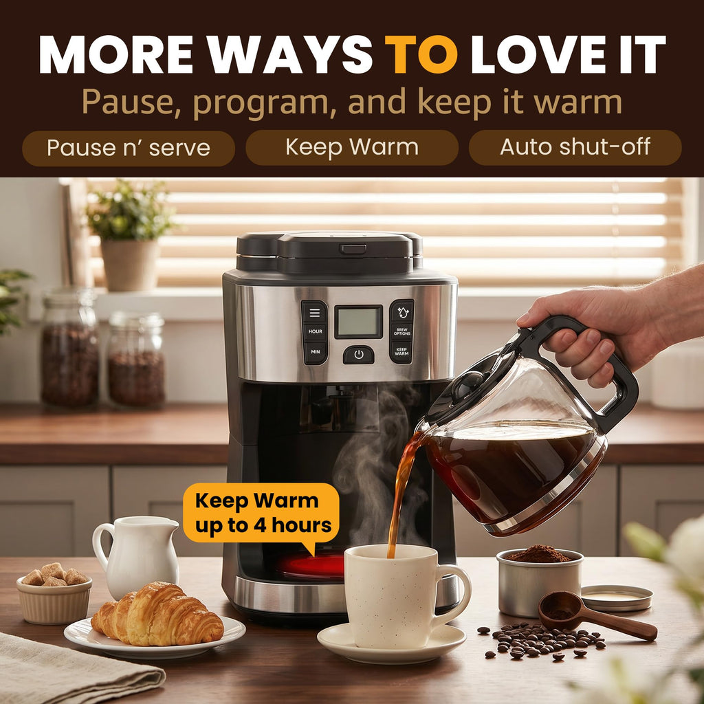 12-Cup Coffee Maker with Built-In Grinder K4114