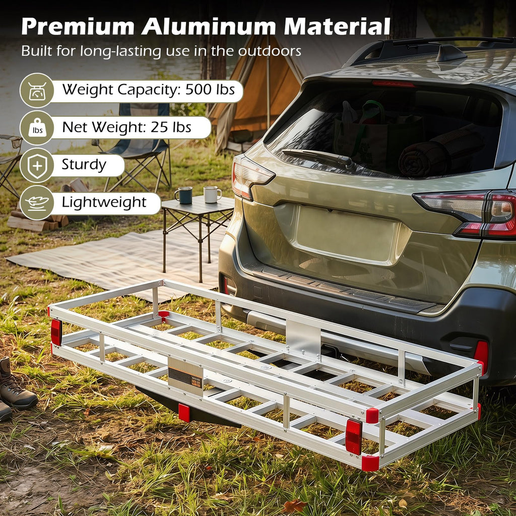 Aluminum Hitch Mount Cargo Carrier with 500LBS Capacity Z168005