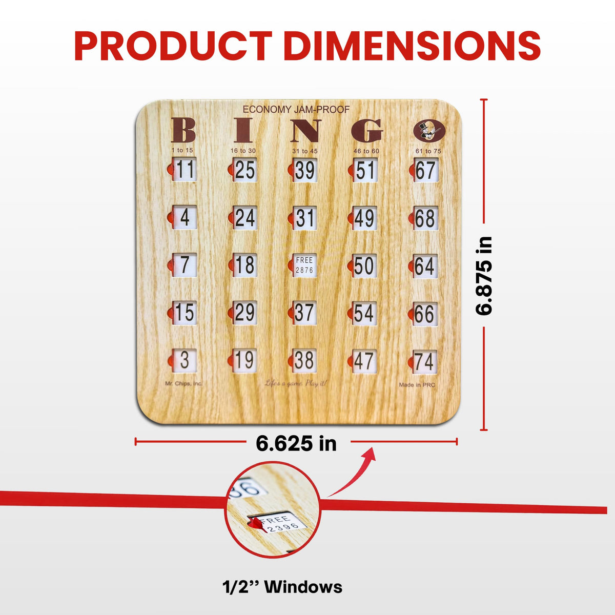 Bingo Cards with Sliding Windows 100 Pack B3161