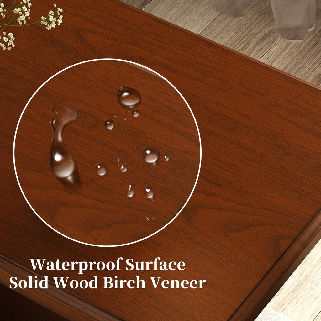 Wood End Table with Magazine Rack and Rubberwood Legs J3089