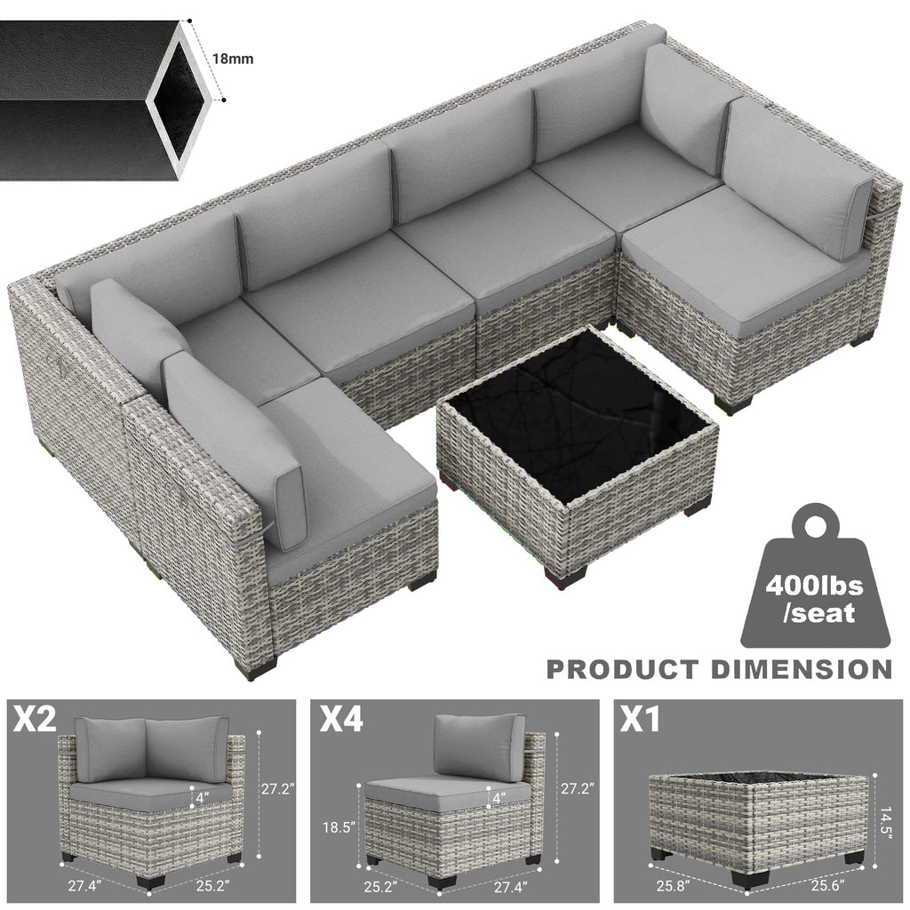 PE Wicker Modular Patio Sofa Set K968965