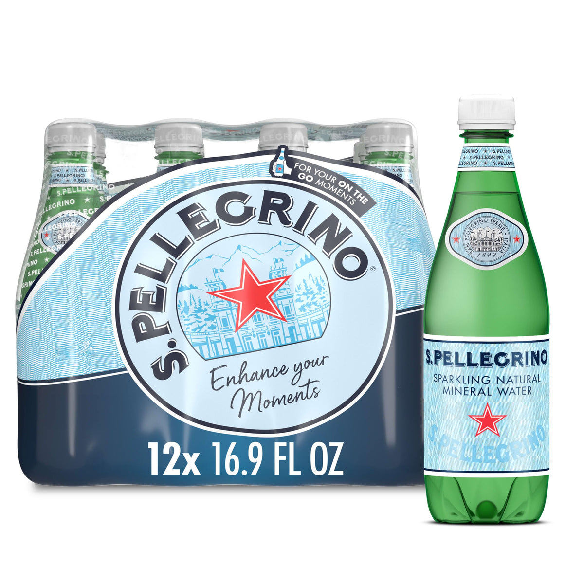 Sparkling Natural Mineral Water 16.9 Fl Oz Pack of 12 U64478