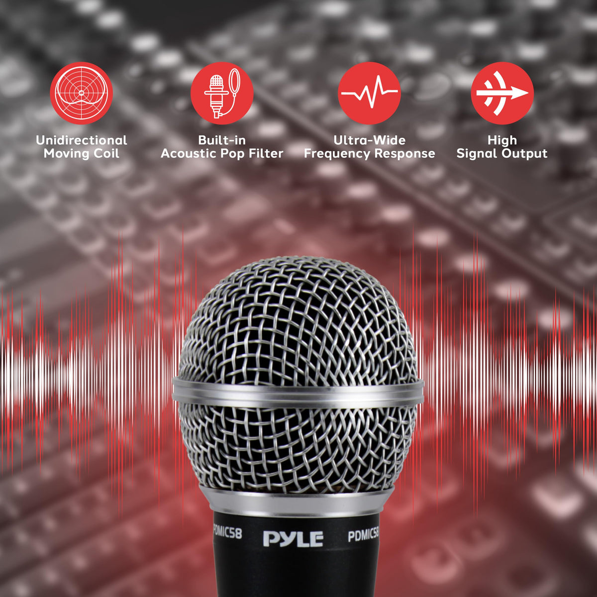 4-Pack Unidirectional Handheld Dynamic Microphone with XLR Cable B3027
