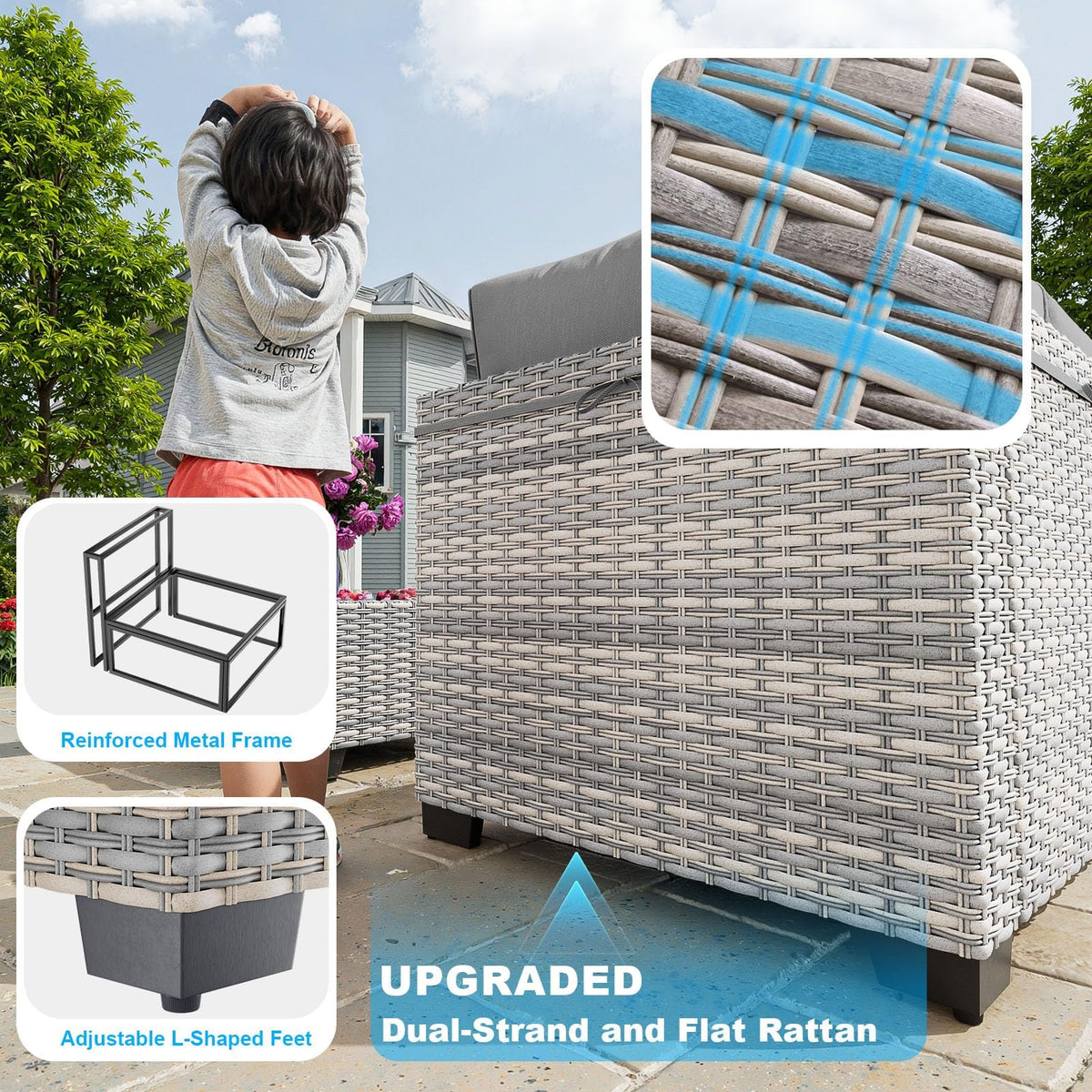 PE Wicker Modular Patio Sofa Set K968965