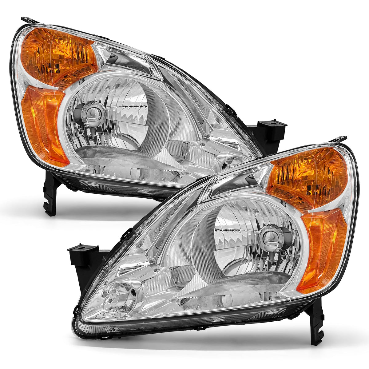 2002-2004 Honda Crv Chrome Headlights Assembly Pair F208