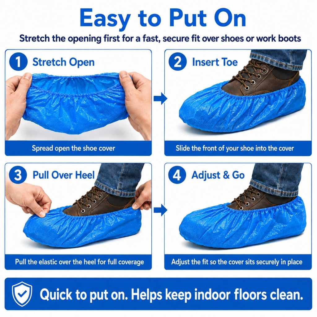 Blue Waterproof Disposable XL Shoe Covers D884742