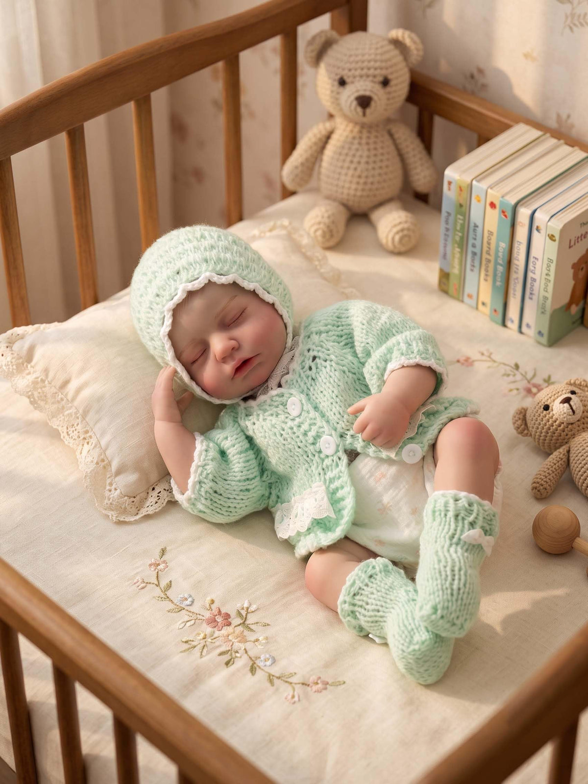 20-Inch Sleeping Reborn Baby Doll with Knitted Hat C5304