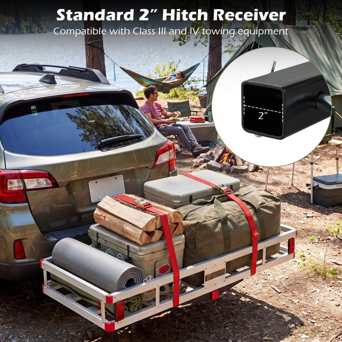 Aluminum Hitch Mount Cargo Carrier with 500LBS Capacity Z168005