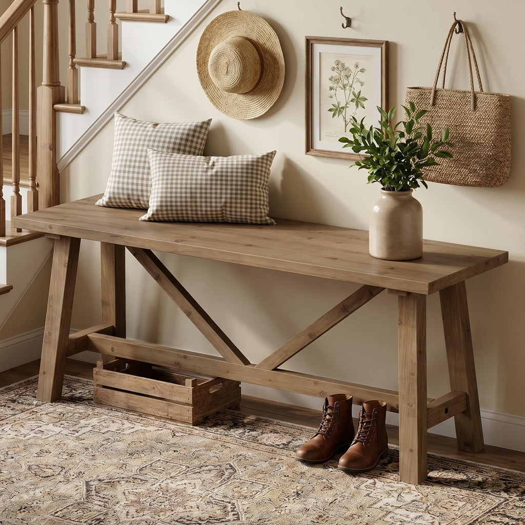 43" Solid Wood Bench V980
