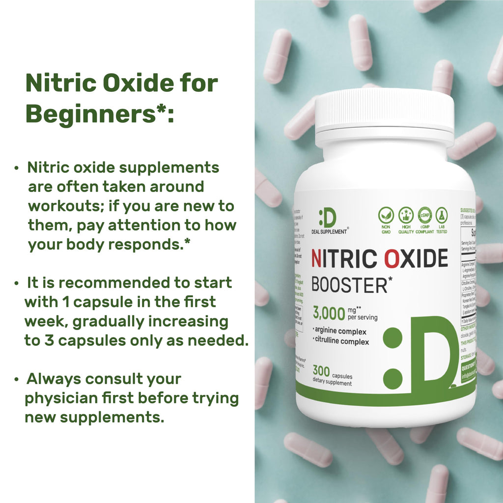 3,000mg 300 Capsules Nitric Oxide Supplement G37156