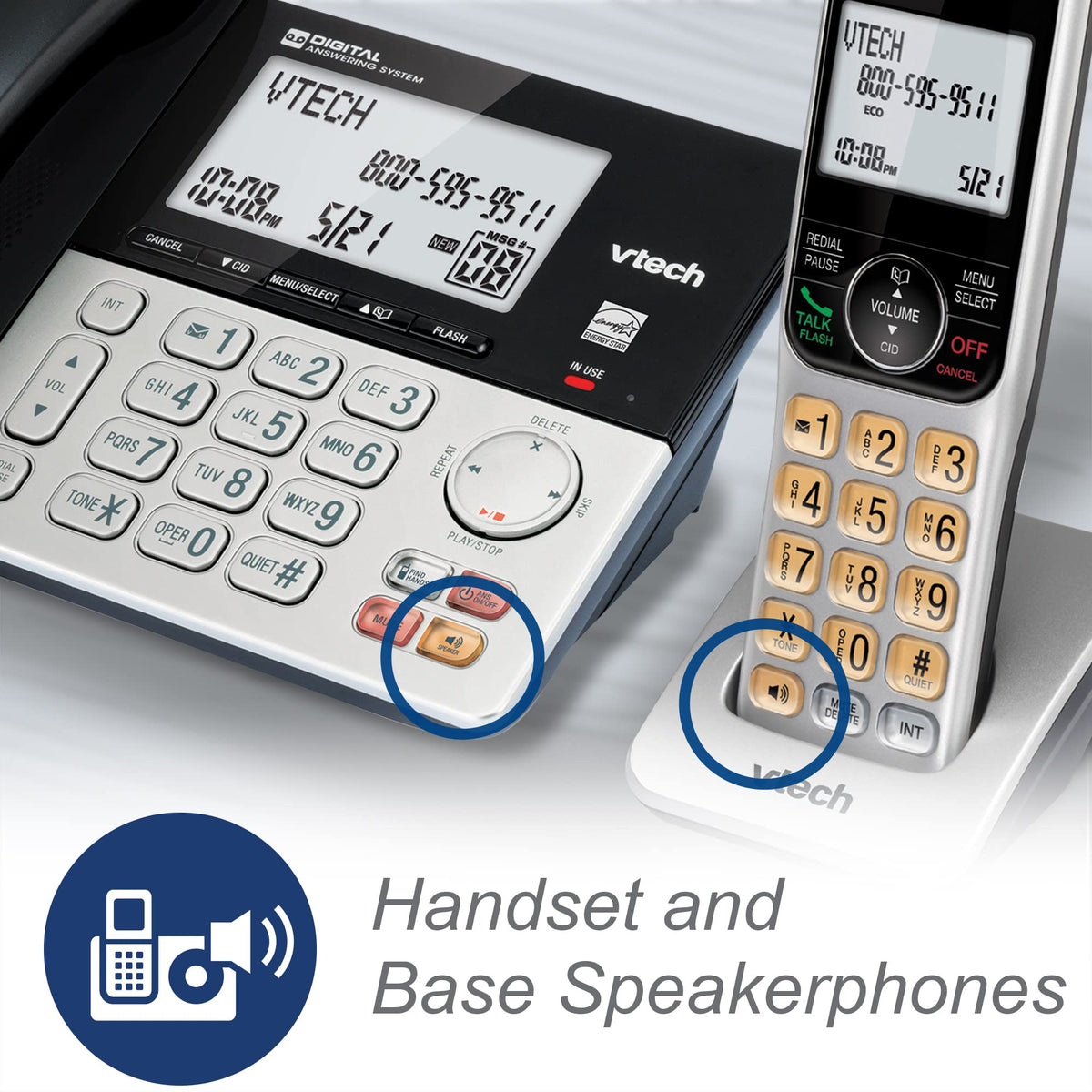 Corded/Cordless Phone System with 2 Handsets K997895