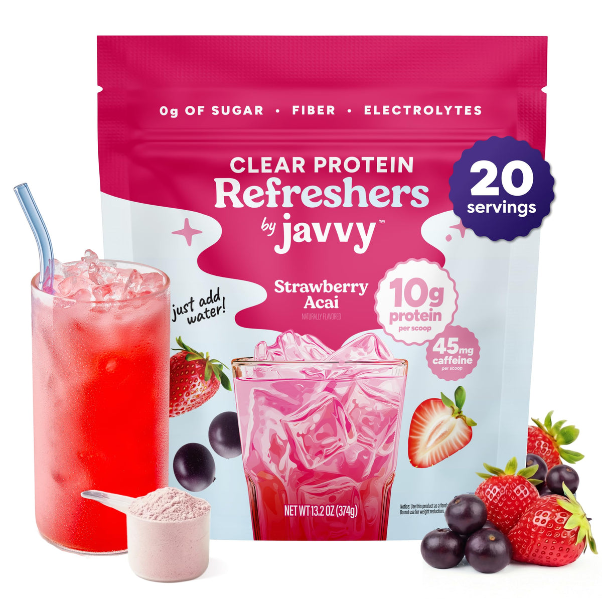 Clear Whey Protein Powder Strawberry Berry Acai R619