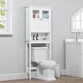 White Over the Toilet Storage Cabinet with Glass Doors W1437
