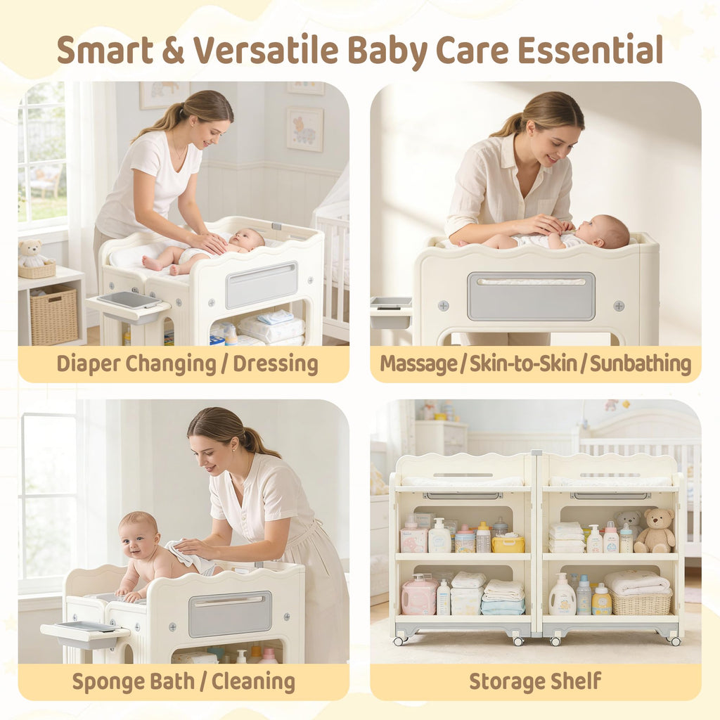 Foldable Portable Baby Changing Table with Storage Baskets K9205