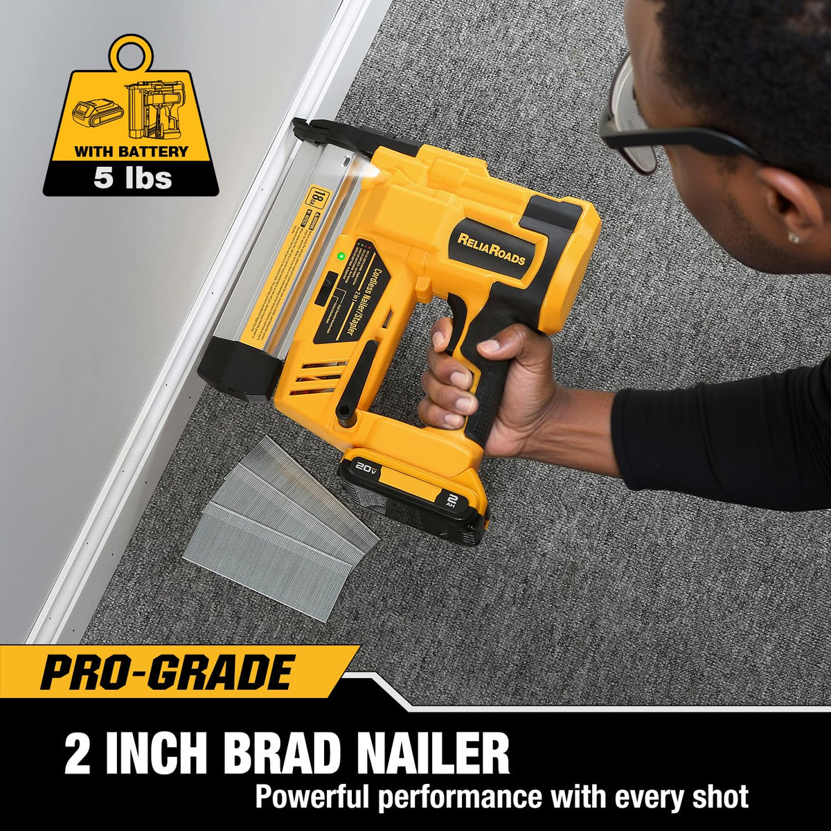 2-in-1 18GA Cordless Brad Nailer Stapler N9784