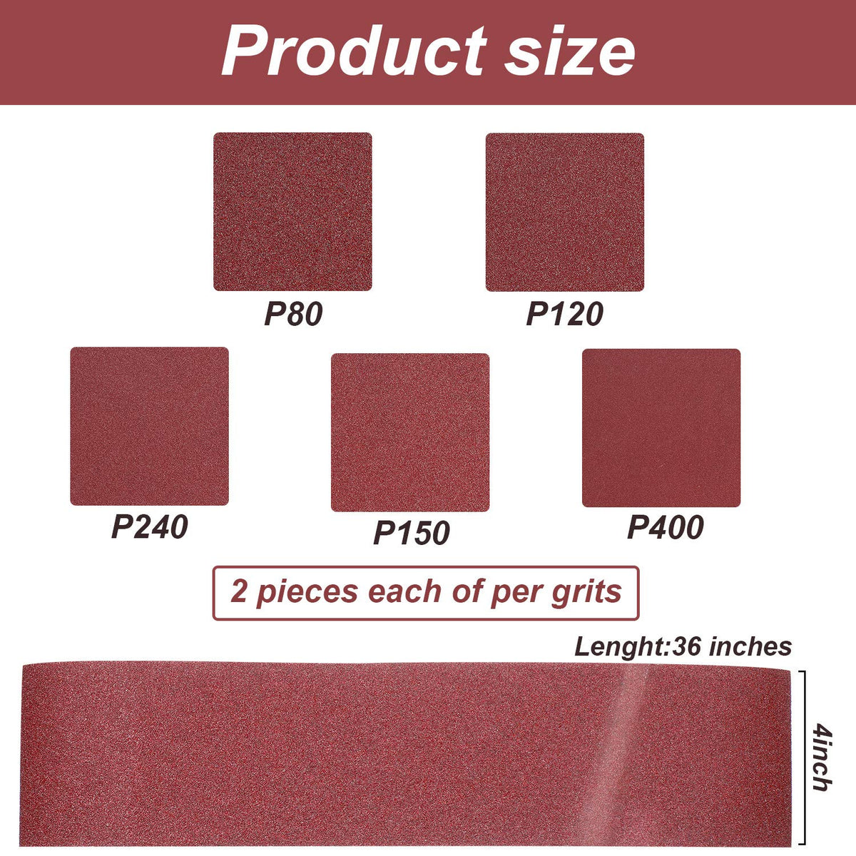 22 Pieces 4 x 36 In Sanding Belts and 6 In Self-Adhesive Discs Set R820