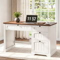 47" White Executive Desk with 4 Drawers L5398