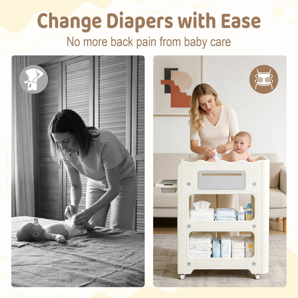 Foldable Portable Baby Changing Table with Storage Baskets K9205