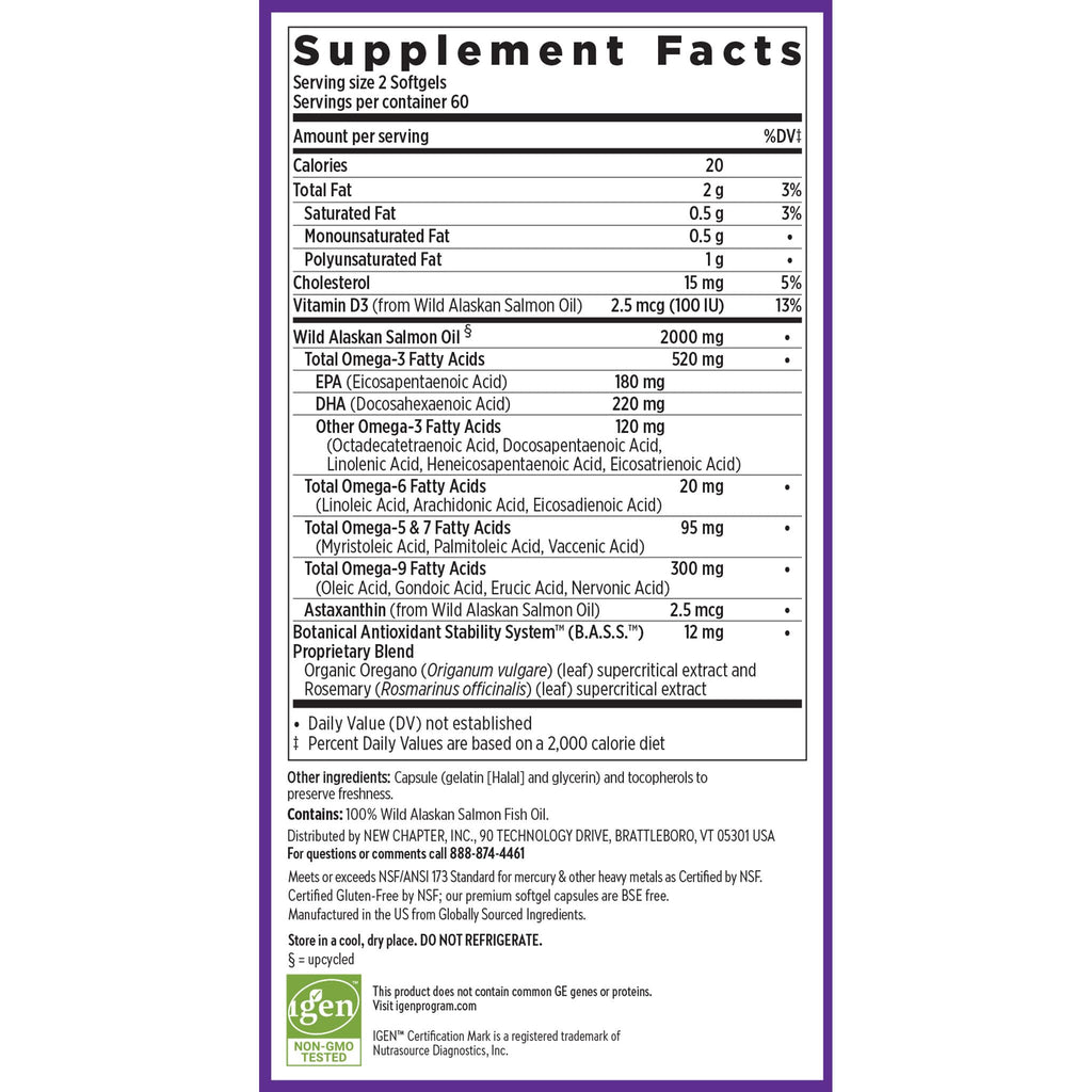 Wild Alaskan Salmon Oil 120 Softgels I78850