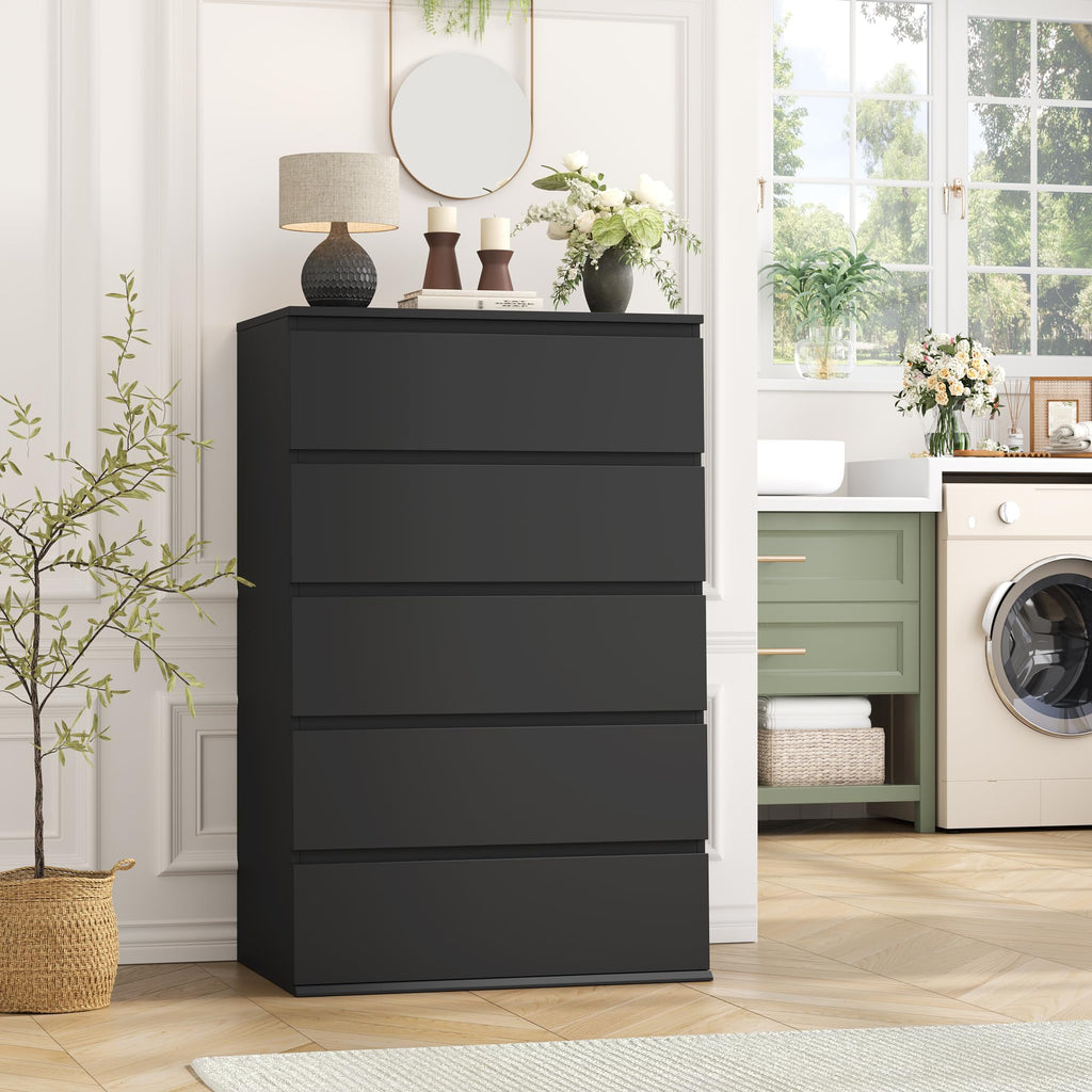 Black 5 Drawer Dresser T258
