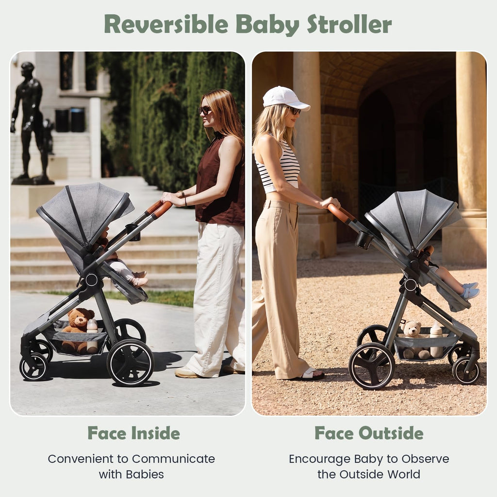 2 in 1 Convertible Baby Stroller with Reversible Seat Y22521