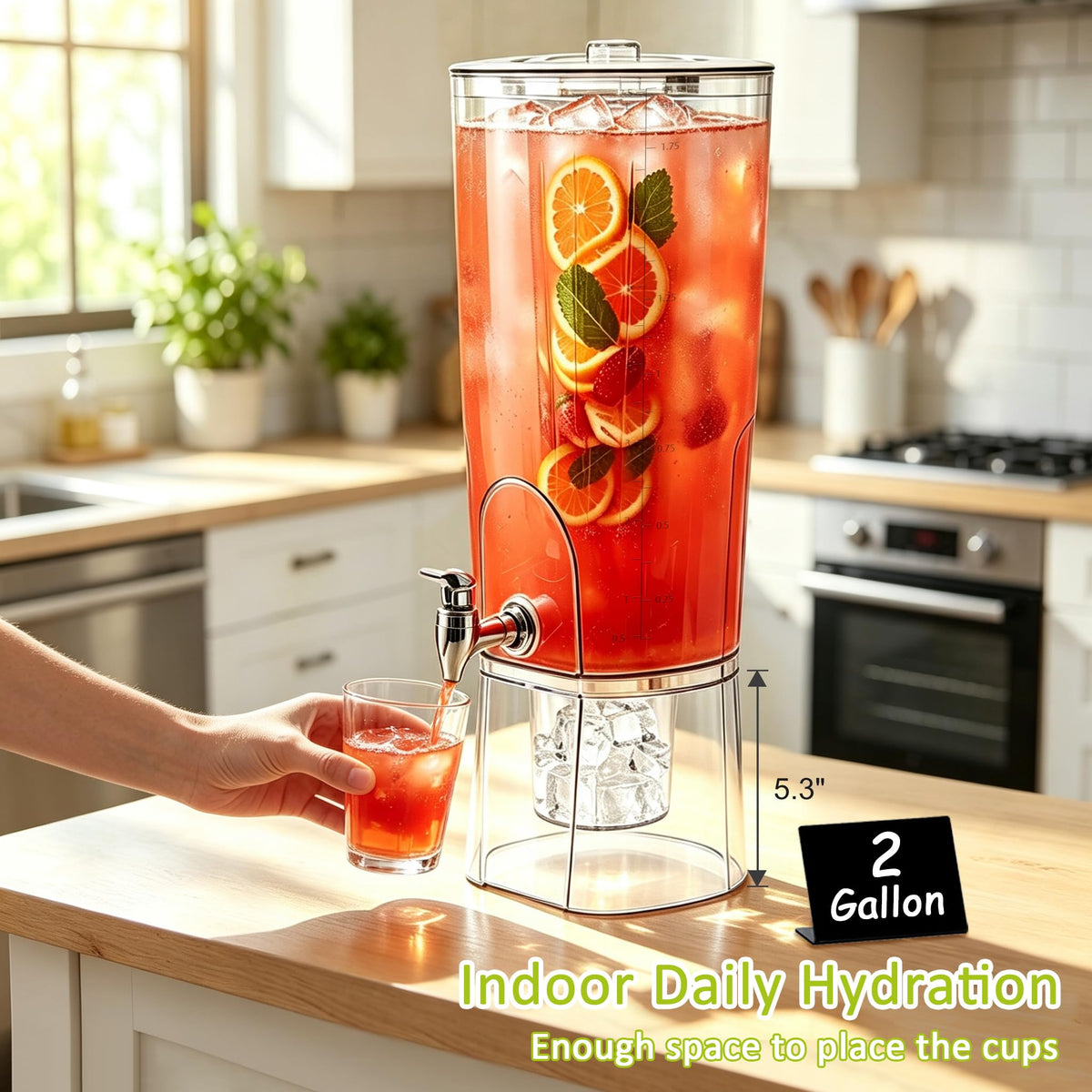 2 Gal Drink Dispensers with Stand & Fruit Infuser Q940970