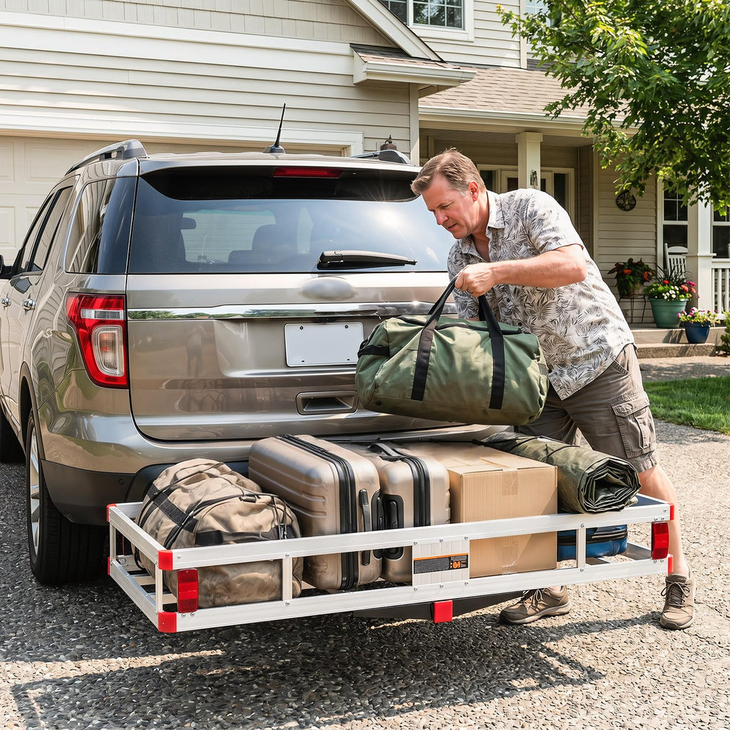 Aluminum Hitch Mount Cargo Carrier with 500LBS Capacity Z168005