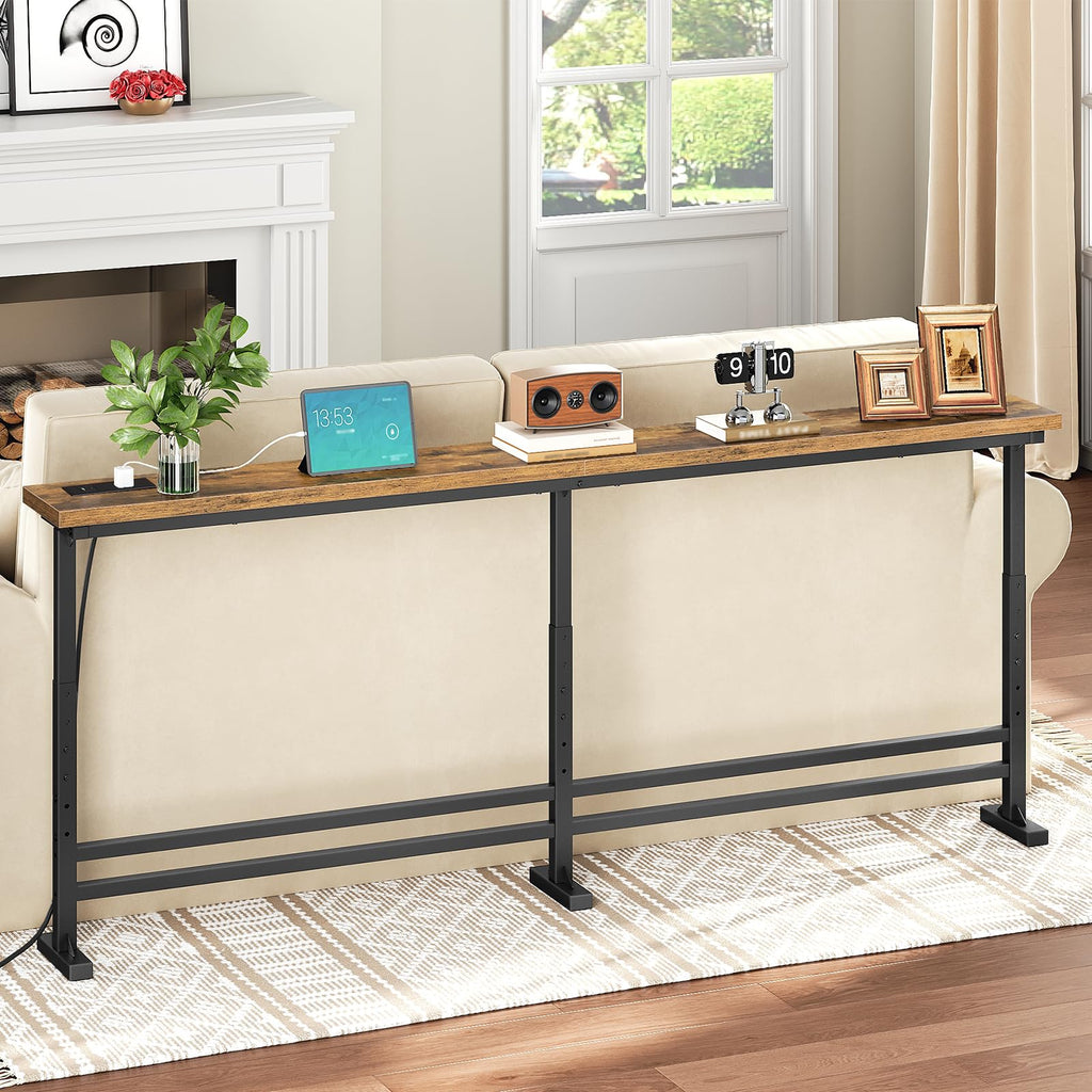 70.9" Console Table with Adjustable Height and Power Outlet L1583