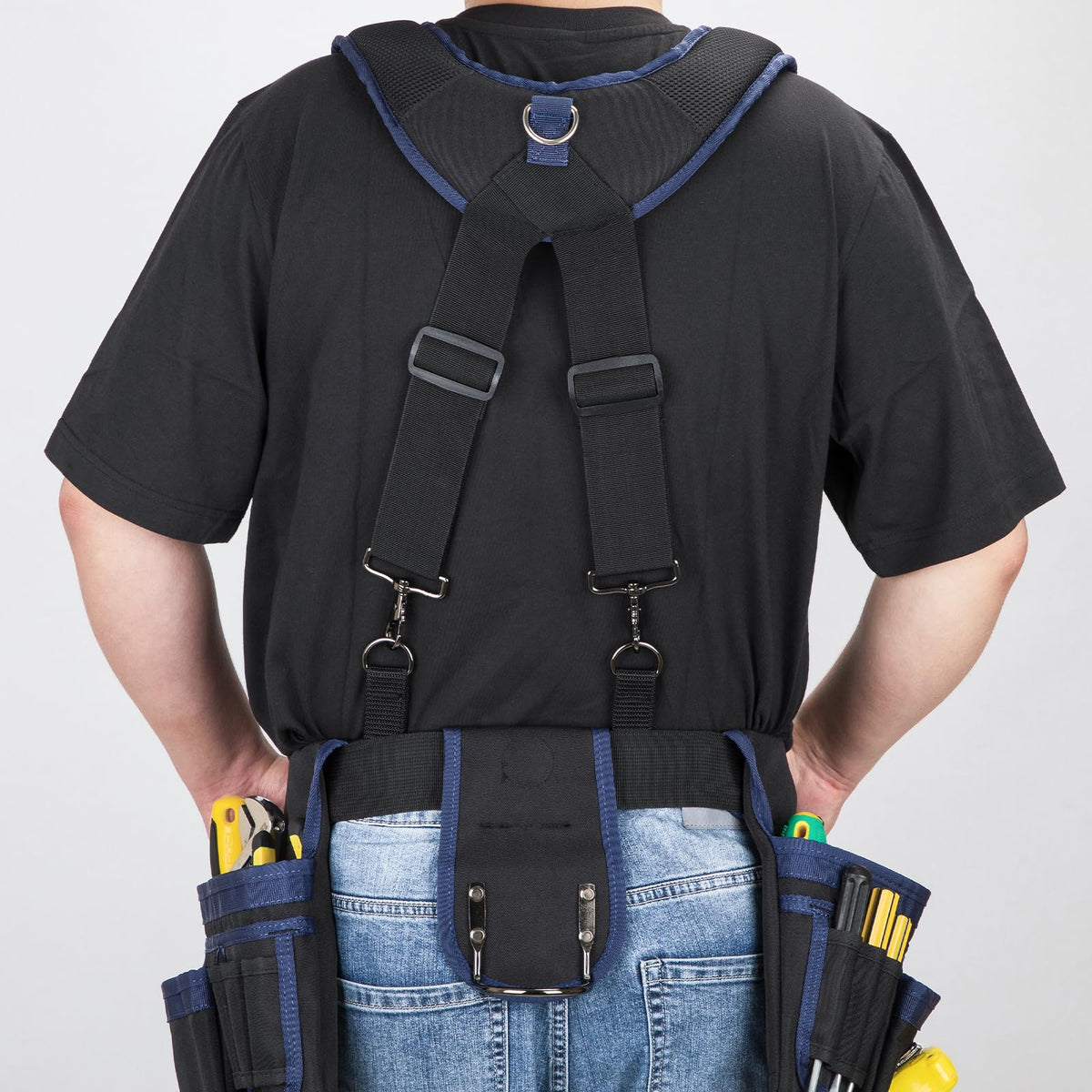 Adjustable Tool Belt with Magnetic Wristband and Pouch Pocket S6743