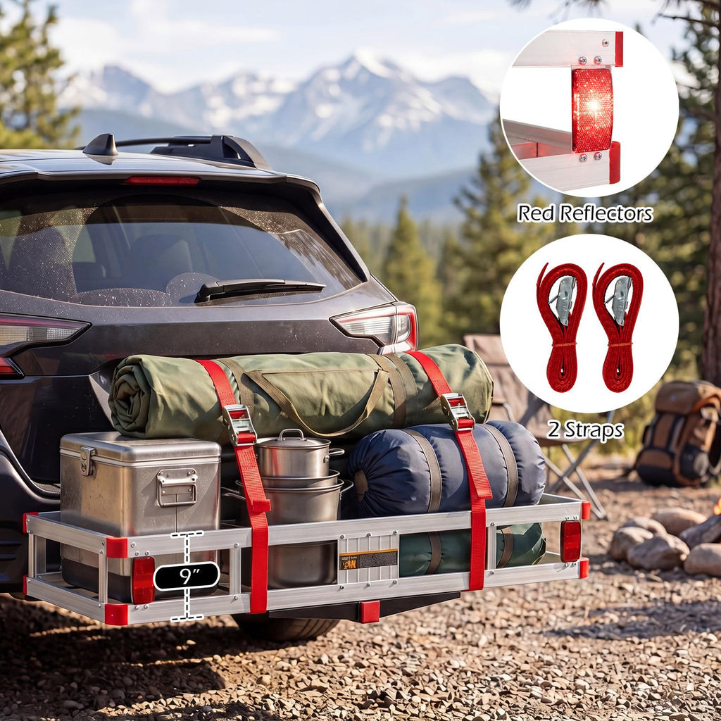 Aluminum Hitch Mount Cargo Carrier with 500LBS Capacity Z168005
