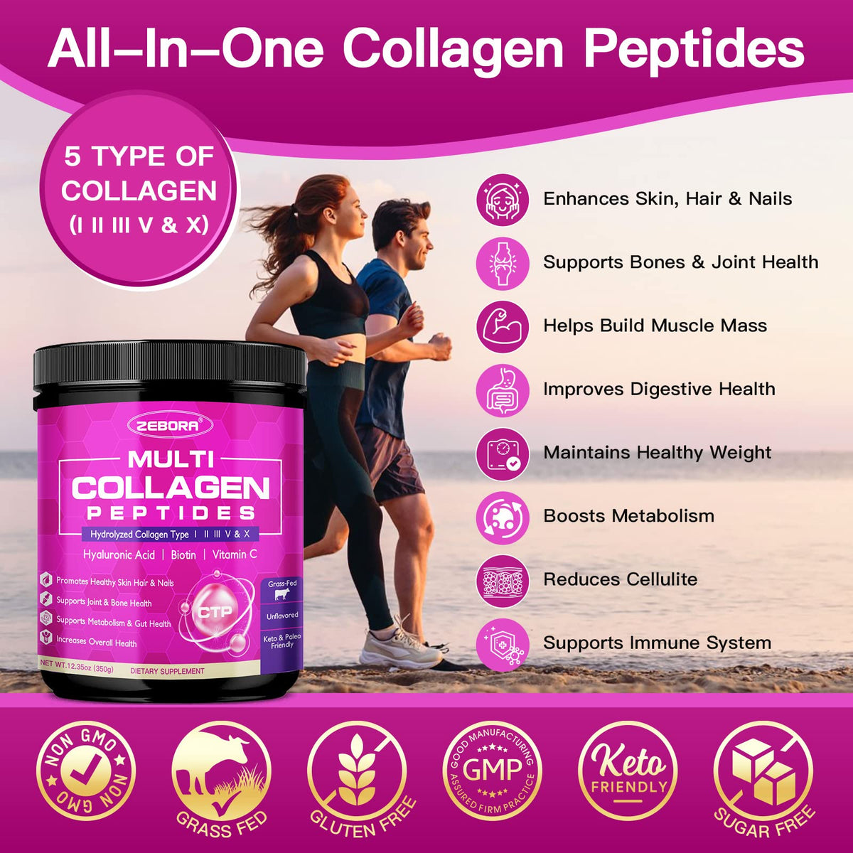 Multi Collagen Peptides Powder P821