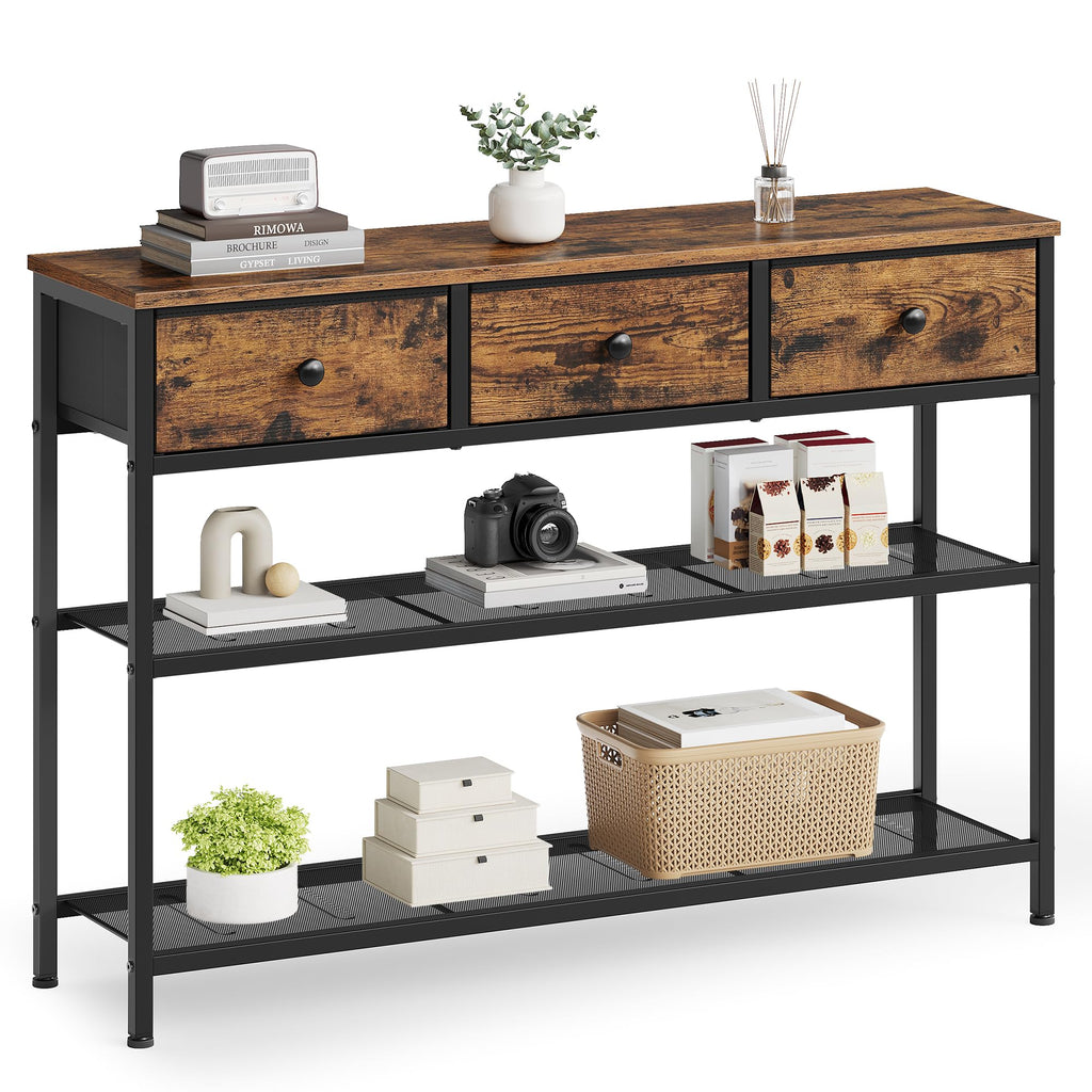 Console Table with 3 Fabric Drawers A924027