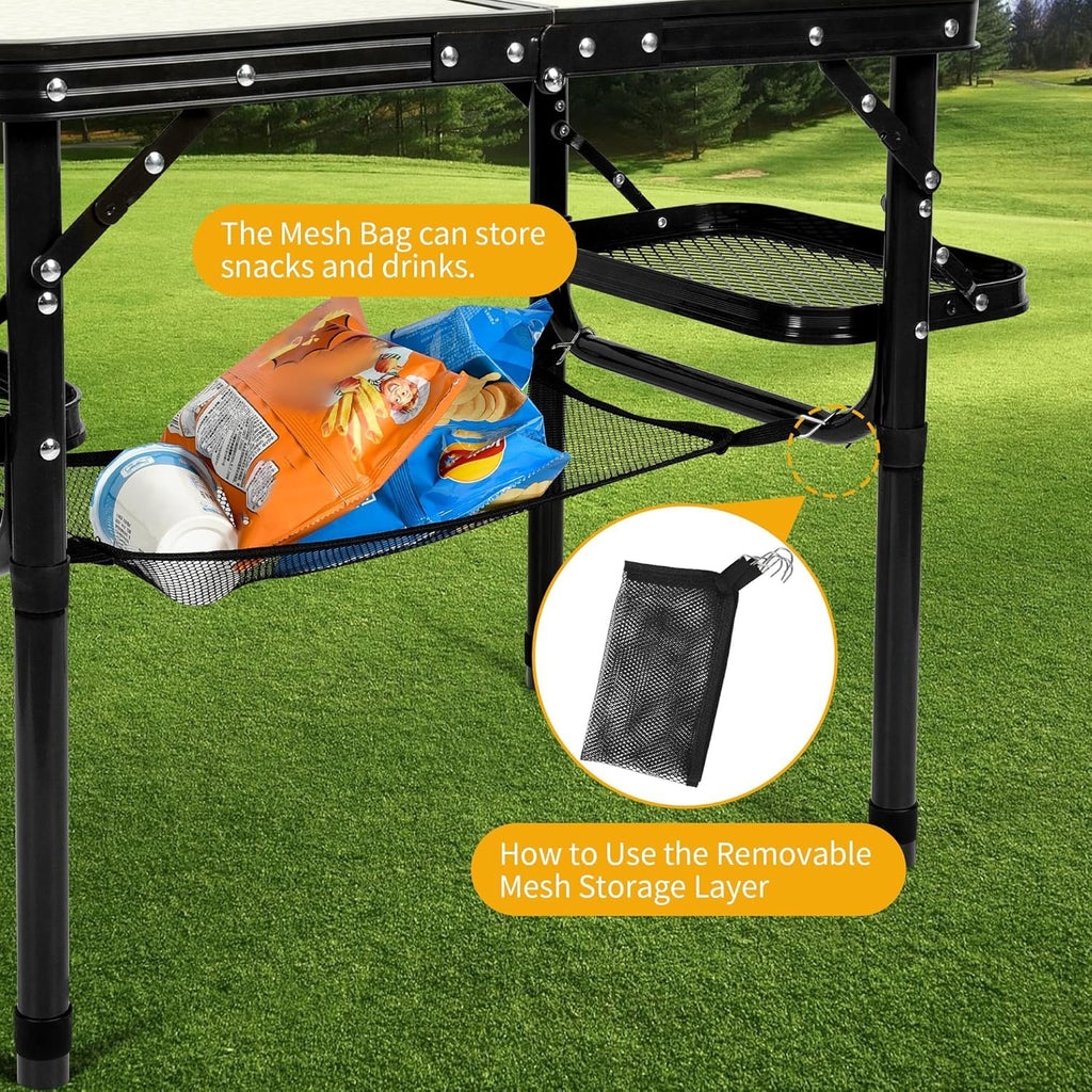 Folding Aluminum Camping Table 3-Height Adjustable with Carry Handle N499