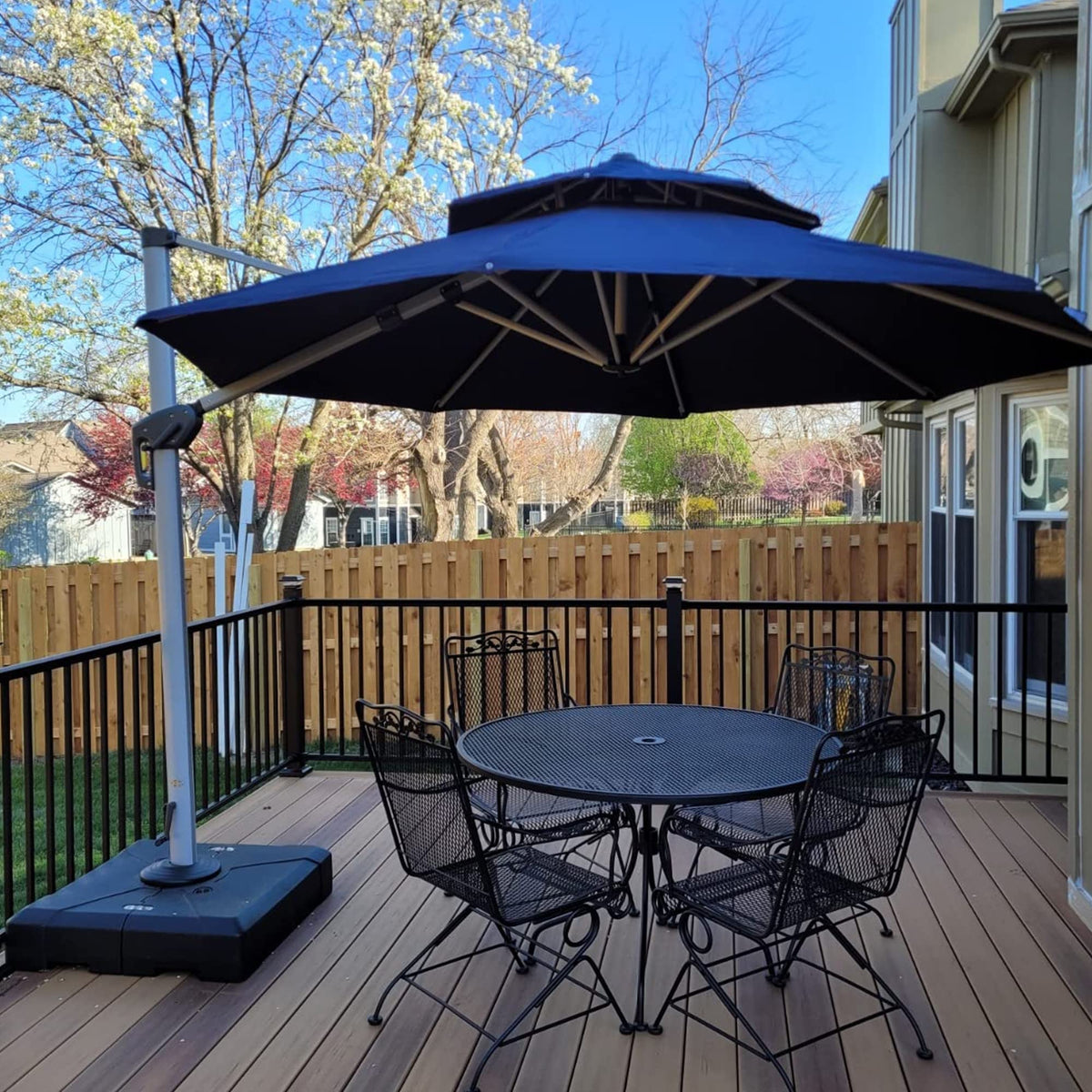 10 FT Navy Blue Cantilever Patio Umbrella U377