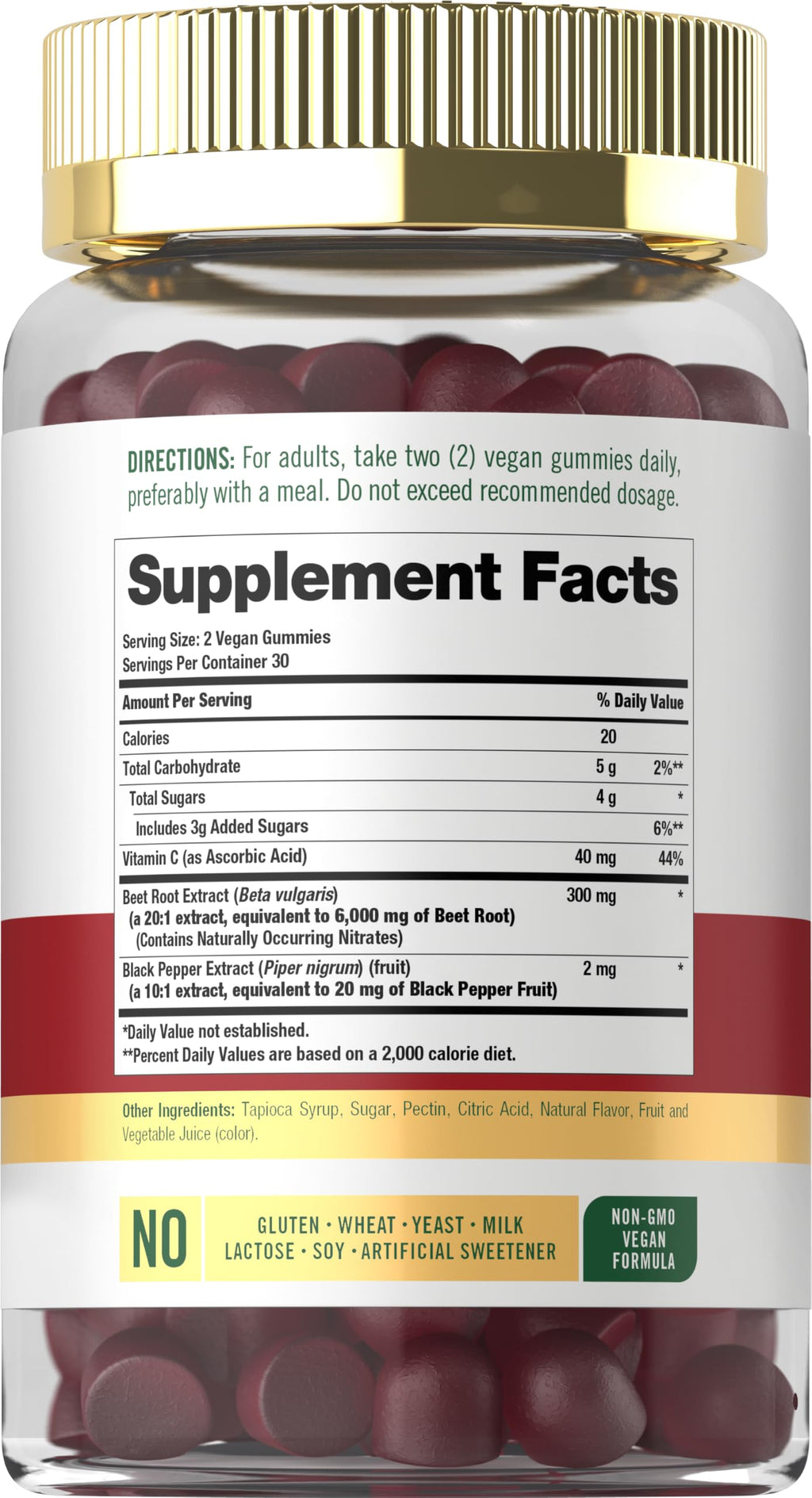 Beet Root Gummies 60 Count Strawberry Flavor O857