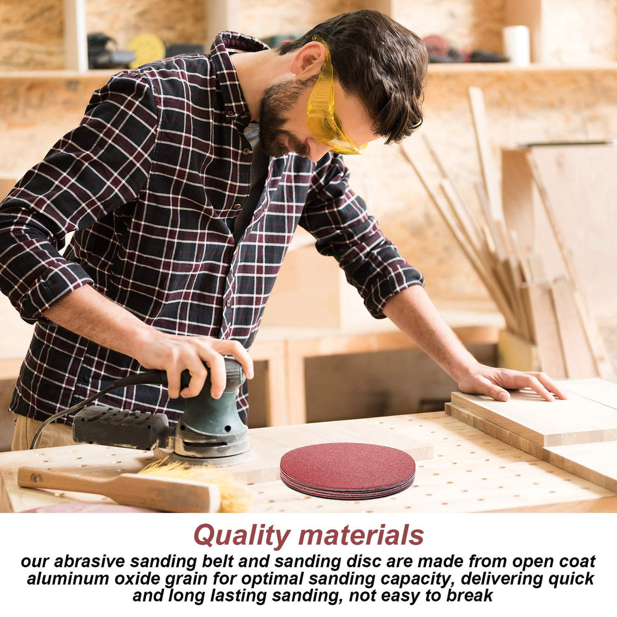 22 Pieces 4 x 36 In Sanding Belts and 6 In Self-Adhesive Discs Set R820