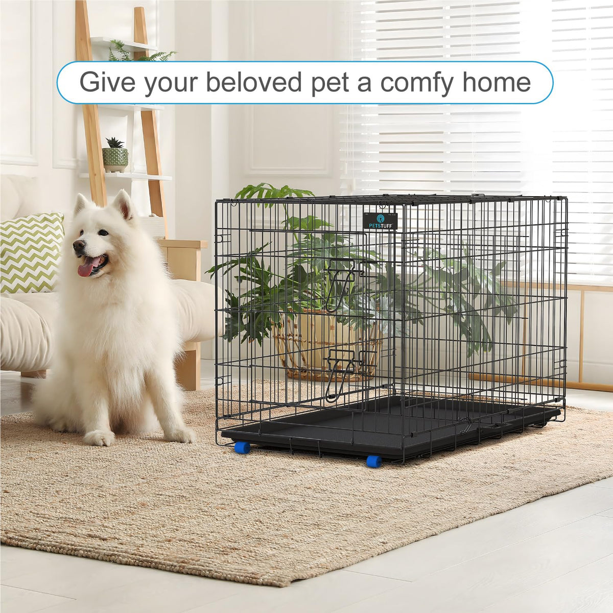 36” Large Heavy-Duty Foldable Dog Crate with Divider Panel B11163