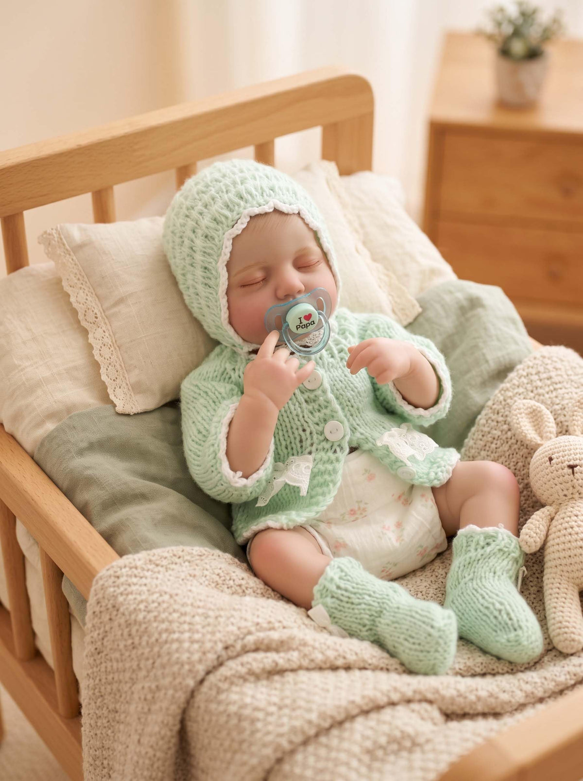 20-Inch Sleeping Reborn Baby Doll with Knitted Hat C5304