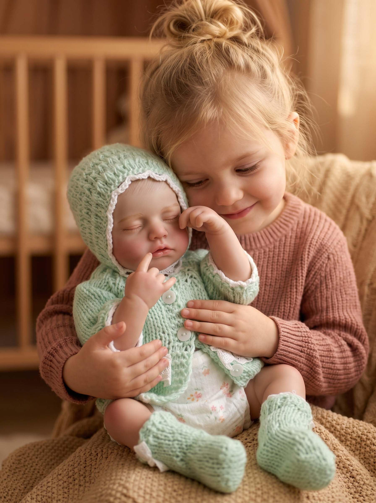 20-Inch Sleeping Reborn Baby Doll with Knitted Hat C5304