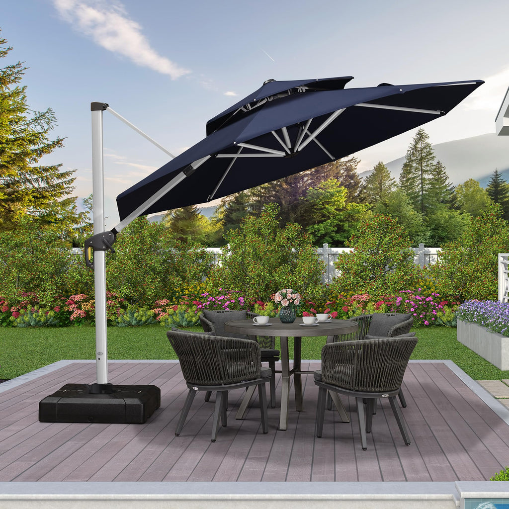 10 FT Navy Blue Cantilever Patio Umbrella U377