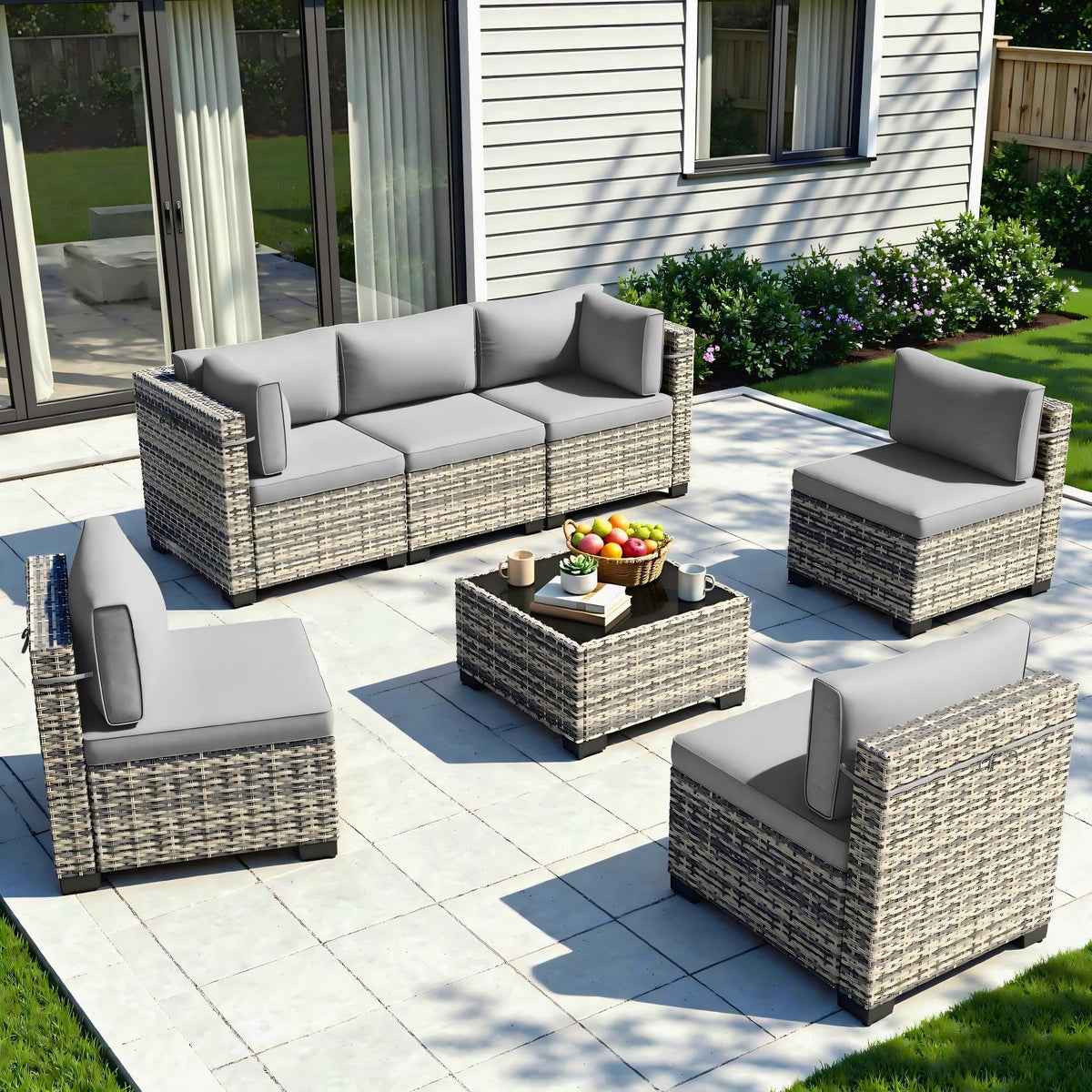 PE Wicker Modular Patio Sofa Set K968965